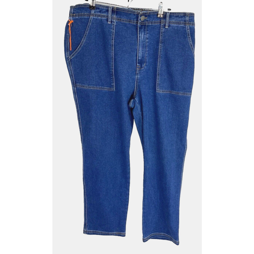Knox Rose Womens High Rise Elastic Waist Jeans Straight Leg Stretch Size 1X NEW